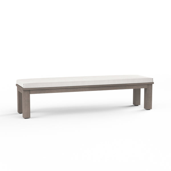 Safavieh Laguna Dining Bench In Canvas Flax No Welt - Driftwood | Sunset West - SW3501-BNC-FLX-STKIT