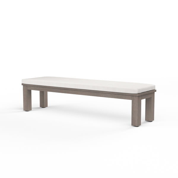safavieh Laguna Dining Bench in Canvas Flax No Welt - Driftwood | Sunset West - SW3501-BNC-FLX-STKIT