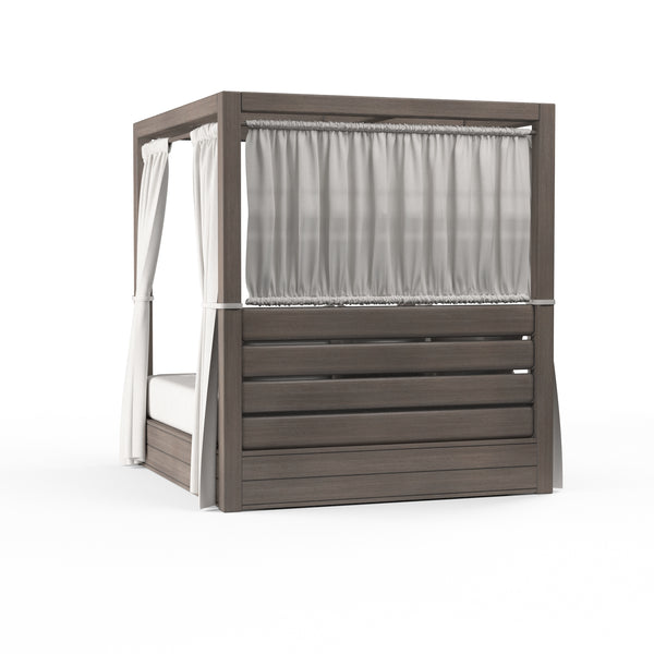 Safavieh Laguna Resort King Daybed In Canvas Flax No Welt - Driftwood | Sunset West - SW3501-DB-FLAX-STKIT