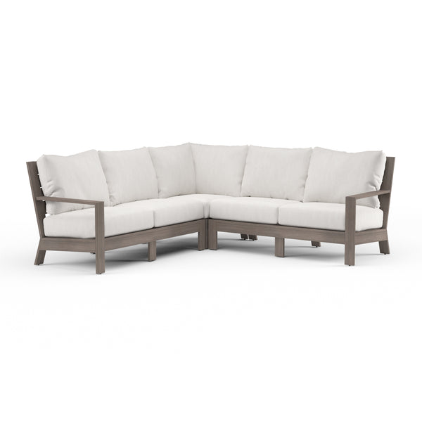 safavieh Laguna Sectional in Canvas Flax No Welt - Driftwood | Sunset West - SW3501-SEC-FLX-STKIT