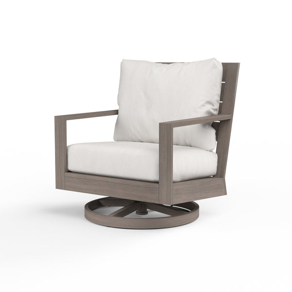 safavieh Laguna Swivel Club Rocker in Canvas Flax No Welt - Driftwood | Sunset West - SW3501-21SR-FX-STKIT