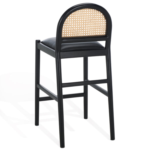 Safavieh Laylie Rattan & Leather Counter Stool | Safavieh Couture - SFV1608