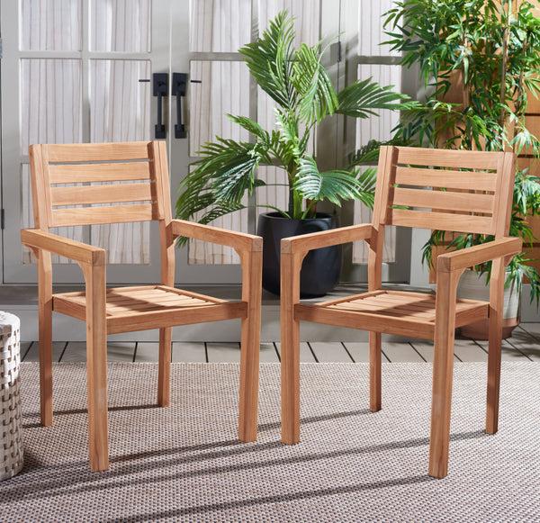 Safavieh Leon Solid Teak Stacking Chair (Set Of 2) | Safavieh – PAT6501