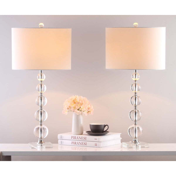 Safavieh Liam 29 Inch H Stacked Crystal Ball Lamp (Set Of 2) | Safavieh - LIT4112