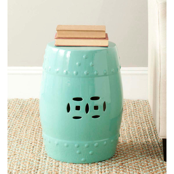 Safavieh Light Aqua Modern Ming Garden Stool | Safavieh - ACS4516