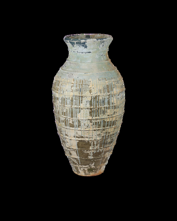 safavieh Lipari Extra Large Antique Blue Drip Urn | Currey & Co - 2200-0061