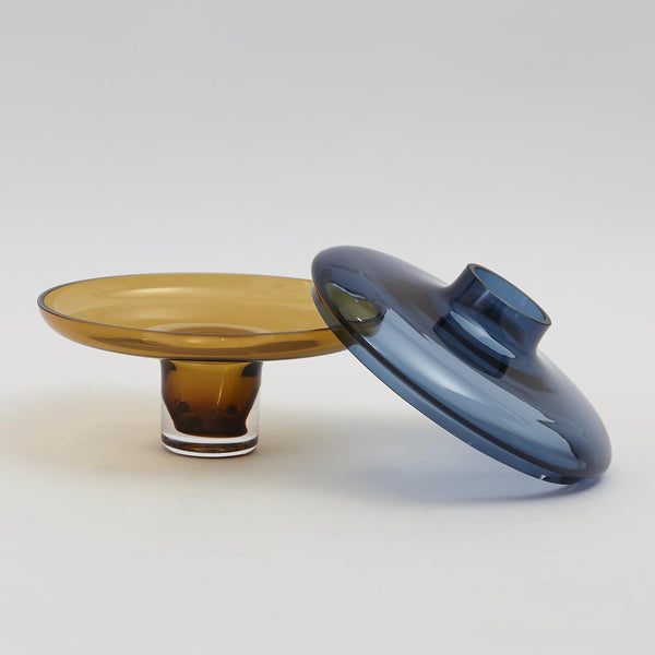 Safavieh Low Cobalt Over Amber Vase-Sm | Global Views - 6.60286