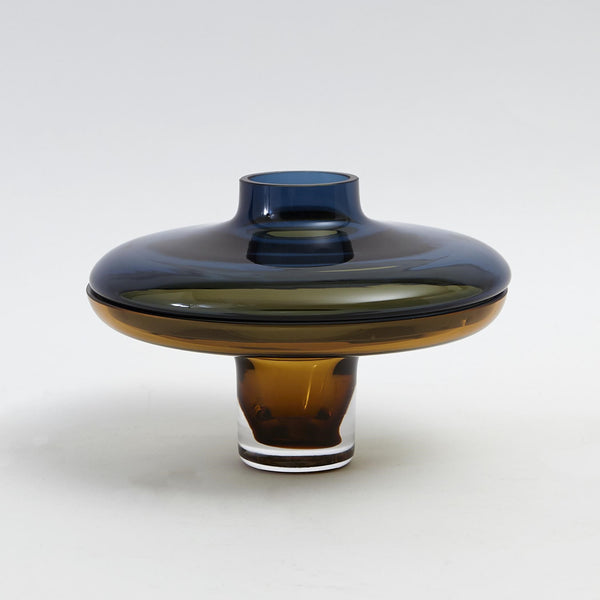 safavieh Low Cobalt Over Amber Vase-Sm | Global Views - 6.60286