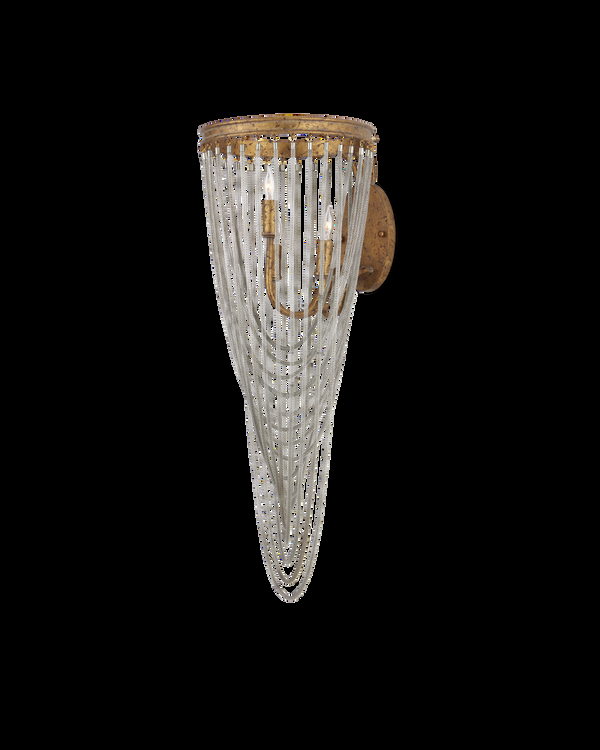 safavieh Lucien Wall Sconce - Silver | Currey & Co - 5000-0273