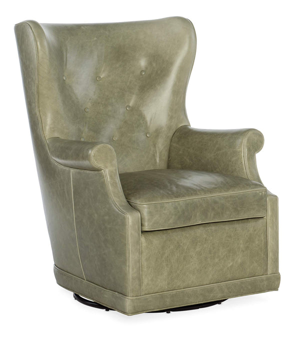 Safavieh Mai Wing Swivel Club Chair - Green | Hooker Furniture - CC536-SW-031