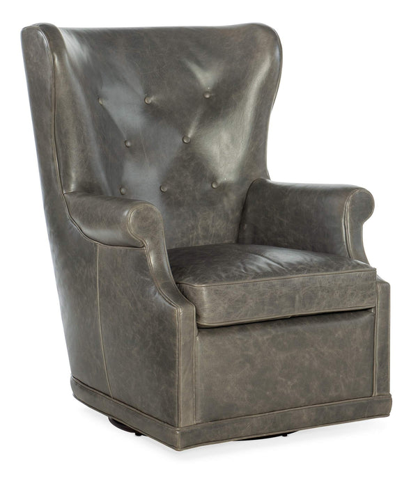 Safavieh Mai Wing Swivel Club Chair - Grey | Hooker Furniture - CC536-SW-091
