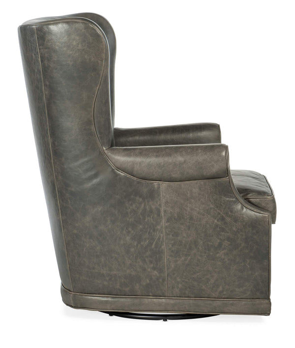 Safavieh Mai Wing Swivel Club Chair - Grey | Hooker Furniture - CC536-SW-091