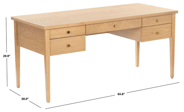 Safavieh Makala 5 Drawer Wood Desk | Safavieh Couture - SFV4232