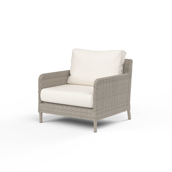 safavieh Manhattan Club Chair in Linen Canvas w/ Self Welt - Gray | Sunset West - SW3301-21-LCAN-STKIT