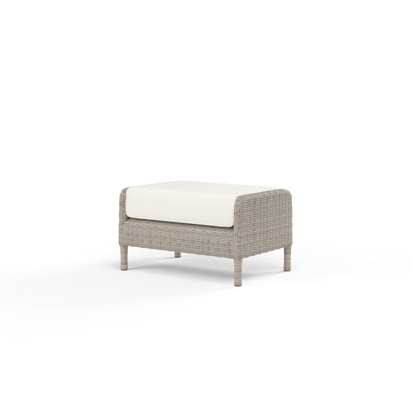 Safavieh Manhattan Ottoman In Linen Canvas W/ Self Welt - Gray | Sunset West - SW3301-OTT-LCN-STKIT
