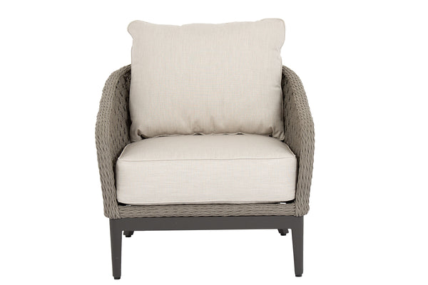 Safavieh Marbella Club Chair In Echo Ash W/ Self Welt - Graphite | Sunset West - SW4501-21-EASH-STKIT