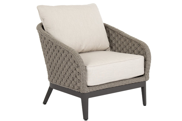 safavieh Marbella Club Chair in Echo Ash w/ Self Welt - Graphite | Sunset West - SW4501-21-EASH-STKIT