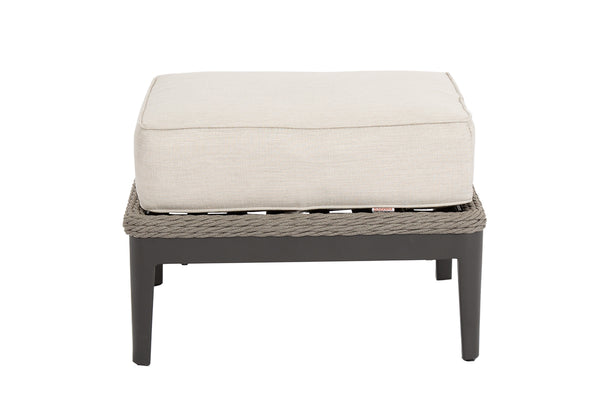 Safavieh Marbella Ottoman In Echo Ash W/ Self Welt - Graphite | Sunset West - SW4501-OTT-ASH-STKIT