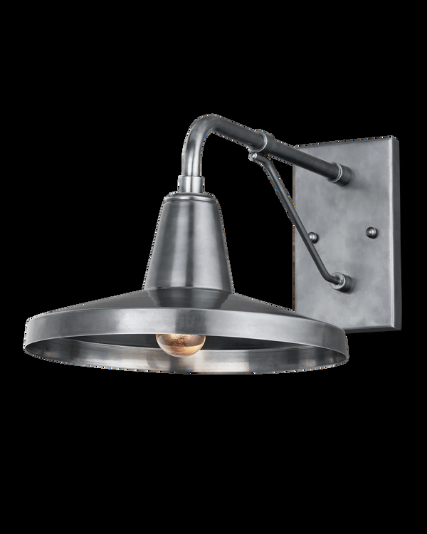 safavieh Mariner Silver Outdoor Wall Sconce | Currey & Co - 5500-0057