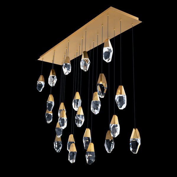 Safavieh Martini 23 Multi-Light Pendant (Linear Canopy) In Polished Nickel With Clear Optic Crystal | Schonbek - BPD20223LO-PN