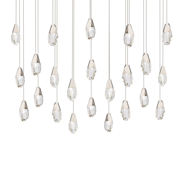 safavieh Martini 23 Multi-Light Pendant (Linear Canopy) in Polished Nickel with Clear Optic Crystal | Schonbek - BPD20223LO-PN