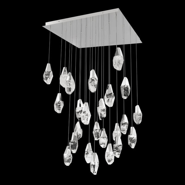 Safavieh Martini 25 Multi-Light Pendant (Square Canopy) In Polished Nickel With Optic Haze Quartz | Schonbek - BPD20225SOH-PN