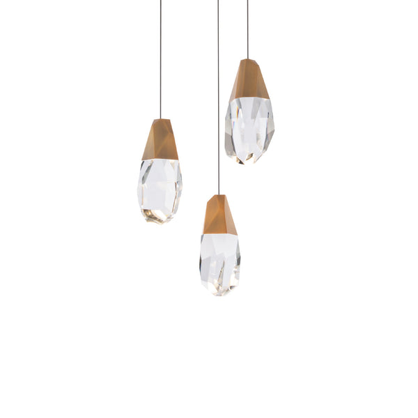 safavieh Martini 3 Light LED Chandelier in Aged Brass with Clear Optic Crystal | Schonbek - BPD20203O-AB