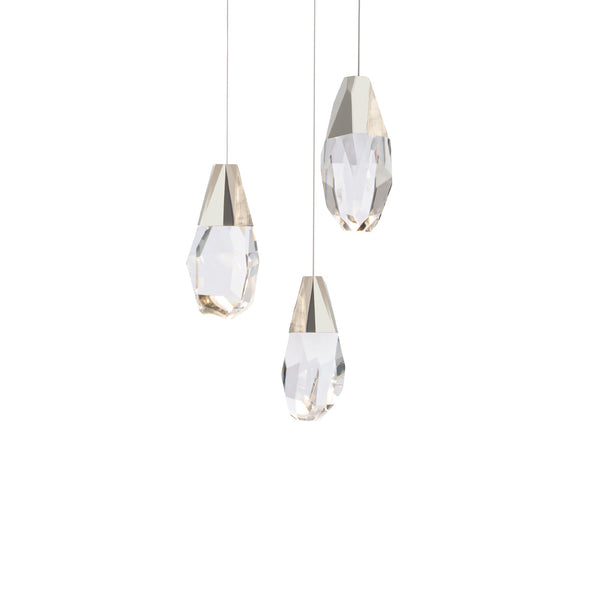 safavieh Martini 3 Light LED Chandelier in Polished Nickel with Clear Optic Crystal | Schonbek - BPD20203O-PN