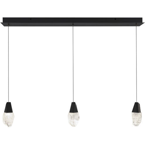 safavieh Martini 3 Multi-Light Pendant (Linear Canopy) in Black with Clear Optic Crystal | Schonbek - BPD20203LO-BK