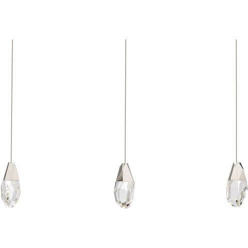safavieh Martini 3 Multi-Light Pendant (Linear Canopy) in Polished Nickel with Clear Optic Crystal | Schonbek - BPD20203LO-PN