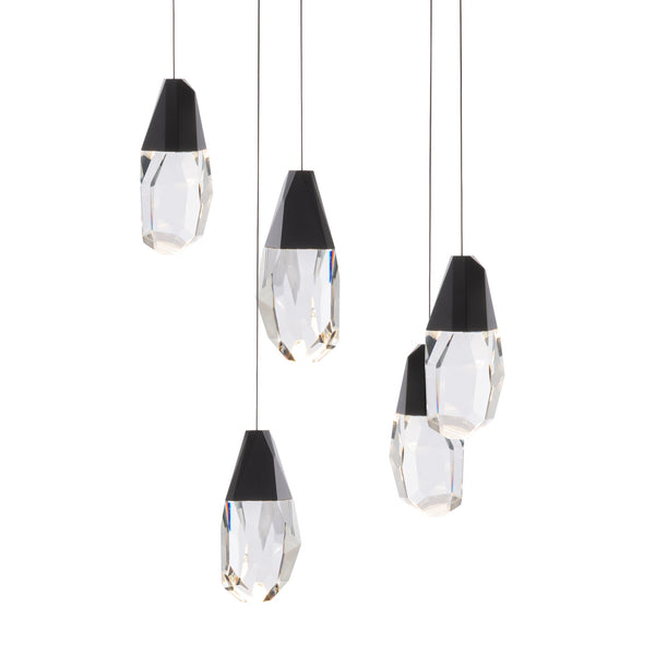 safavieh Martini 5 Light LED Chandelier in Black with Clear Optic Crystal | Schonbek - BPD20205O-BK
