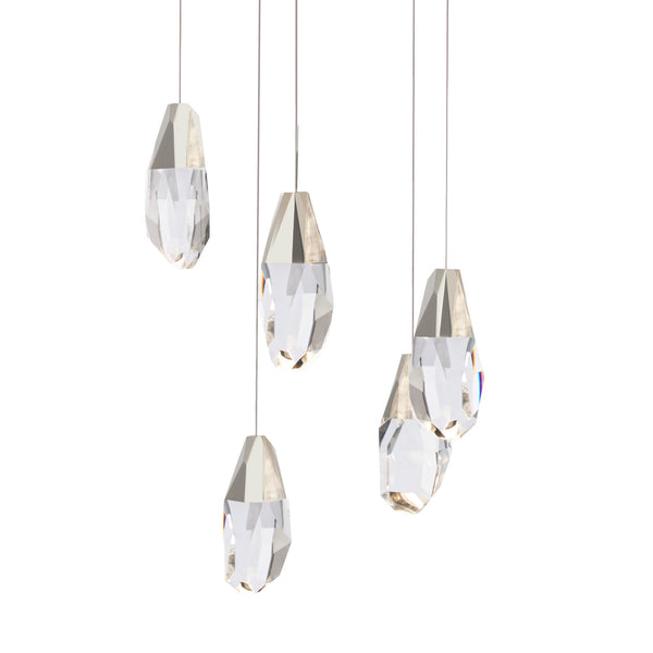 safavieh Martini 5 Light LED Chandelier in Polished Nickel with Clear Optic Crystal | Schonbek - BPD20205O-PN