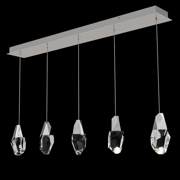 safavieh Martini 5 Multi-Light Pendant (Linear Canopy) in Aged Brass with Clear Optic Crystal | Schonbek - BPD20205LO-AB
