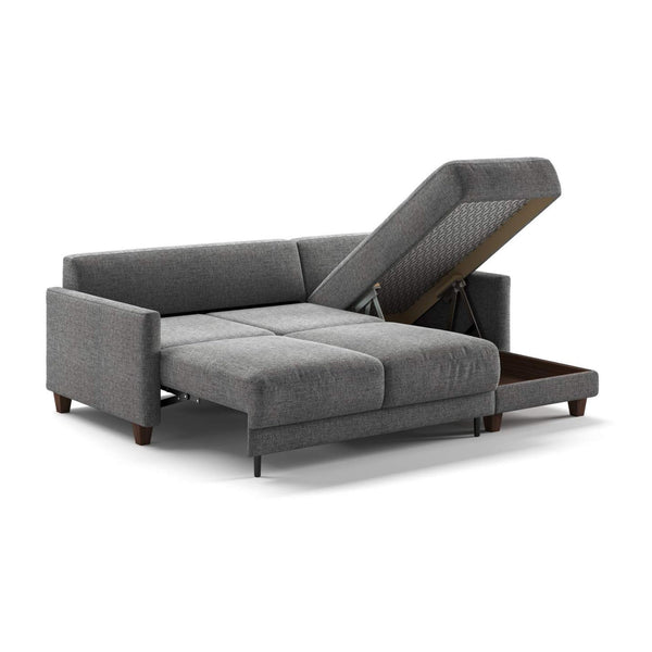 Safavieh Martta Full XL Sectional (Loveseat Sleeper + Reversible Chaise) Atlantic 07 - 127/9 Walnut | Luonto Furniture - MART-BFP+FOU-ATLA/07-127/9-WA