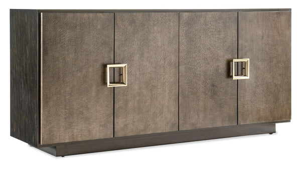 safavieh Melange Asher Four Door Entertainment Credenza - Dark Wood | Hooker Furniture - 628-55055-89