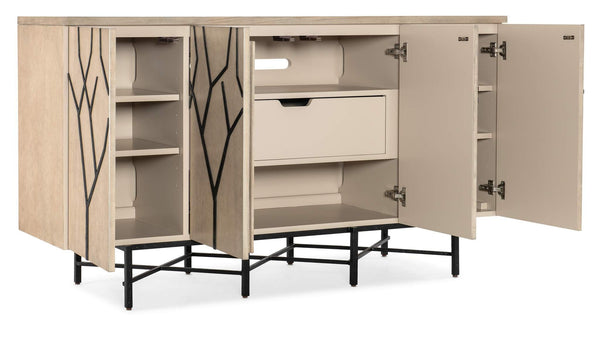 Safavieh Melange Branched Four Door Entertainment Credenza - Light Wood | Hooker Furniture - 628-55042-05