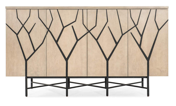Safavieh Melange Branched Four Door Entertainment Credenza - Light Wood | Hooker Furniture - 628-55042-05