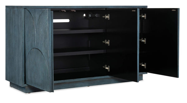 Safavieh Melange Round Valley Three Door Entertainment Credenza - Blue | Hooker Furniture - 628-55052-45