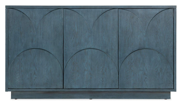 Safavieh Melange Round Valley Three Door Entertainment Credenza - Blue | Hooker Furniture - 628-55052-45