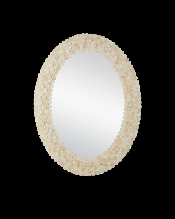 safavieh Merriam Oval Mirror - Ivory | Currey & Co - 1000-0159