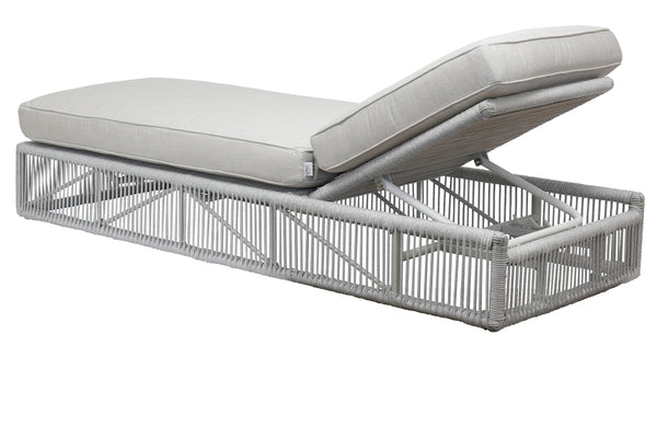 Safavieh Miami Adjustable Chaise In Echo Ash W/ Self Welt - Frost | Sunset West - SW4401-9-EASH-STKIT