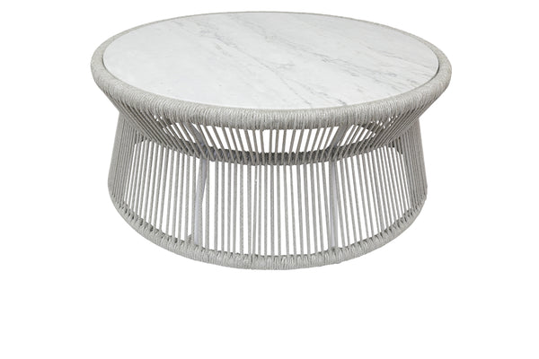 Safavieh Miami Coffee Table With Honed Cararra Marble Top - Frost | Sunset West - SW4401-CT