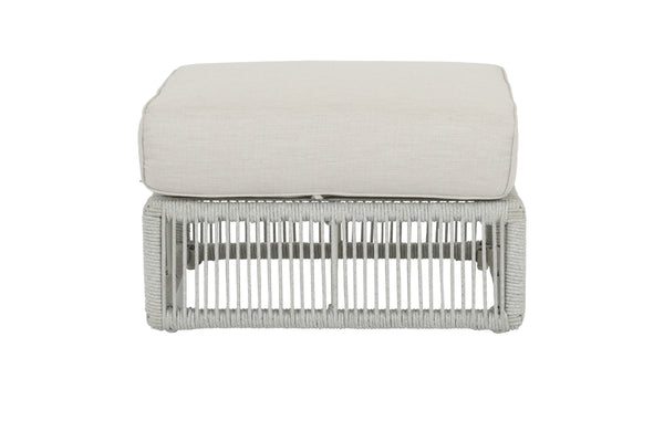 Safavieh Miami Ottoman In Echo Ash W/ Self Welt - Frost | Sunset West - SW4401-OTT-ASH-STKIT