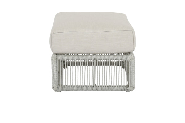 Safavieh Miami Ottoman In Echo Ash W/ Self Welt - Frost | Sunset West - SW4401-OTT-ASH-STKIT