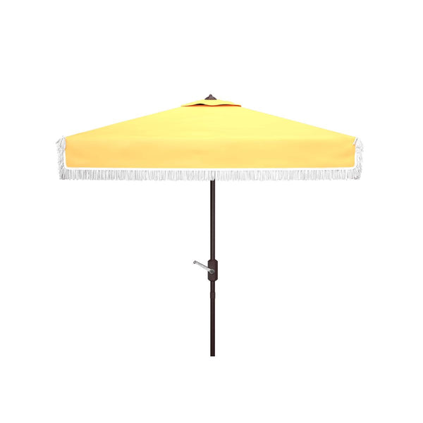 Safavieh Milan Fringe 7.5 Ft Square Crank Umbrella | Safavieh - PAT8408