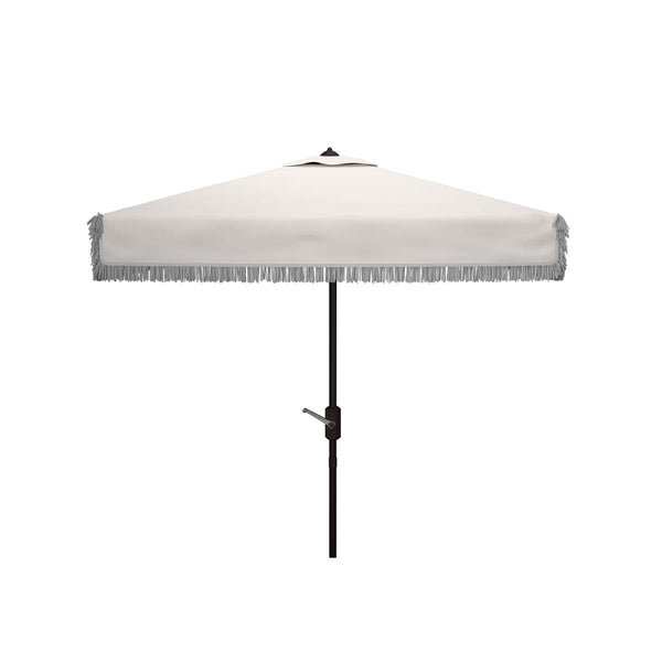 Safavieh Milan Fringe 7.5 Ft Square Crank Umbrella | Safavieh - PAT8408