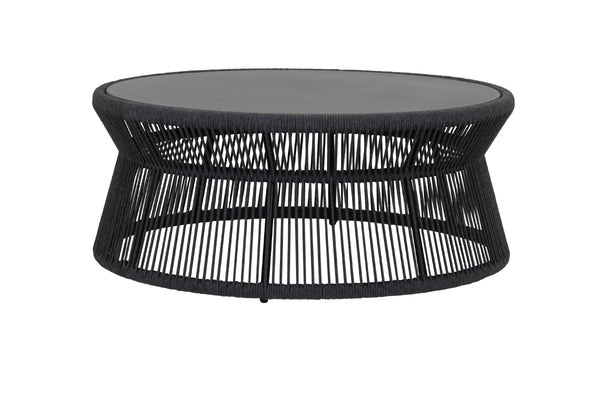 safavieh Milano Coffee Table w/ 40" Round Honed Absolute Granite Insert Top - Slate | Sunset West - SW4101-CT