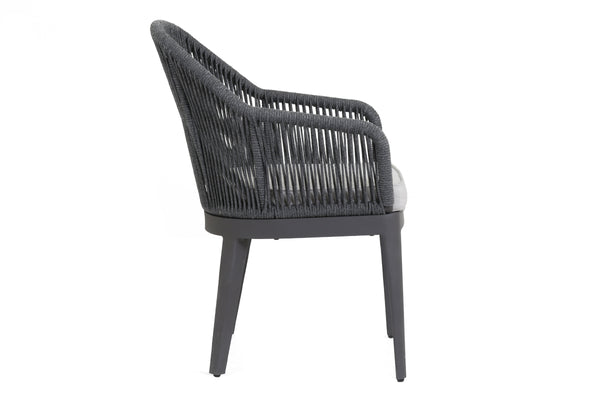 Safavieh Milano Dining Chair In Echo Ash W/ Self Welt - Slate | Sunset West - SW4101-1-EASH-STKIT