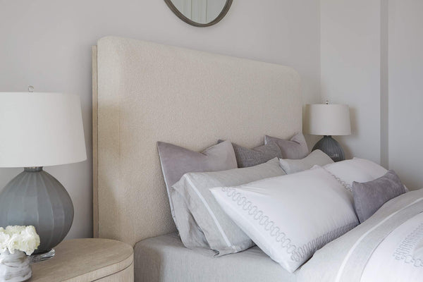 Safavieh Modern Mood Queen Upholstered Panel Bed - Beige | Hooker Furniture - 6850-90950-80