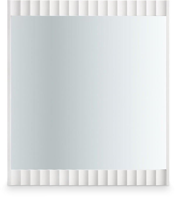 safavieh Modernist White Wood Veneer And Stainless Steel Base Mirror | Meridian Furniture - 801White-M